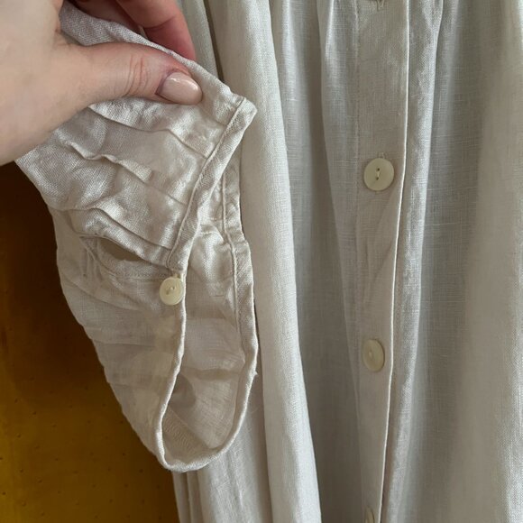 J.Crew Button-up midi dress in linen - Natural (2x) - Picture 5 of 8